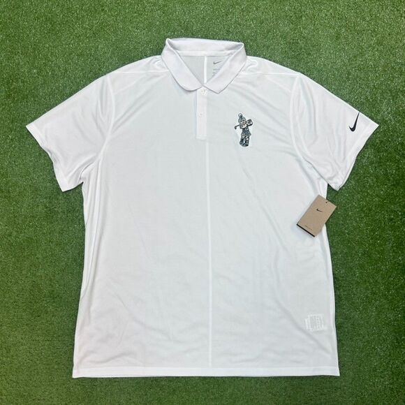 Nike Golf Dri-Fit Michigan State Spartans Sparty Golf Polo White Size XXL NWT - Picture 1 of 6